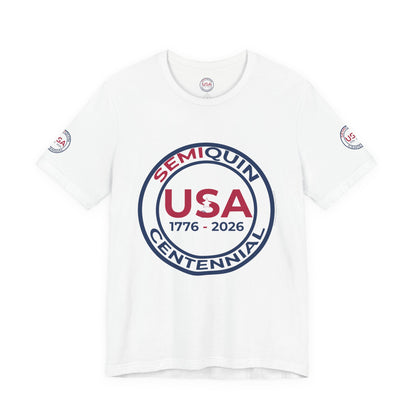 SemiQuin 250-Year Commemorative Unisex Jersey Short Sleeve T-Shirt | Patriotic USA Tee | 4th of July & School Spirit Wear | Everyday Classic