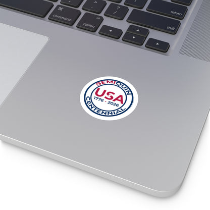 USA SemiQuin Round Vinyl Stickers - Celebrating 250 Years of History