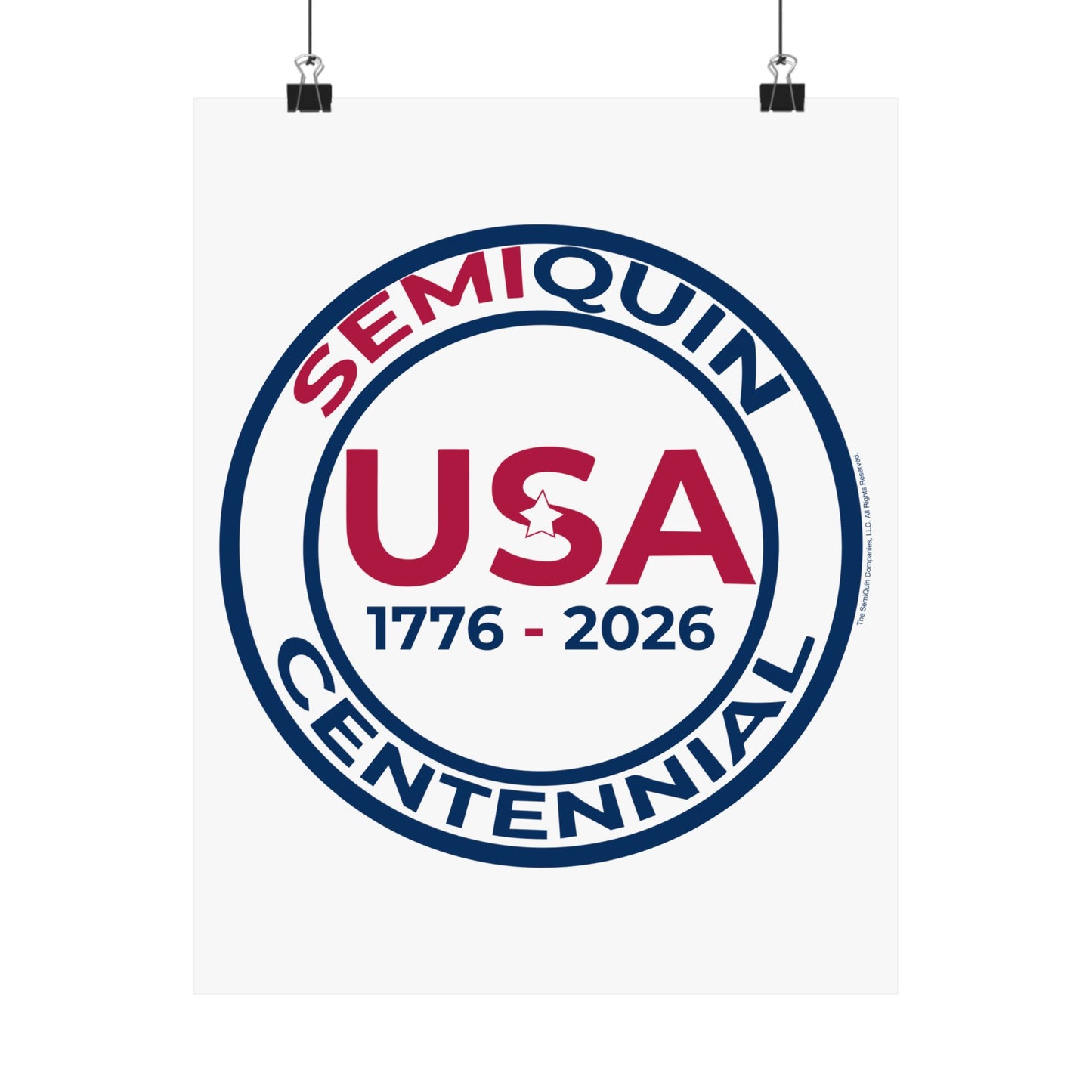 USA SemiQuin Matte Vertical Poster – Patriotic Wall Art, Independence Day & Centennial Celebration Décor