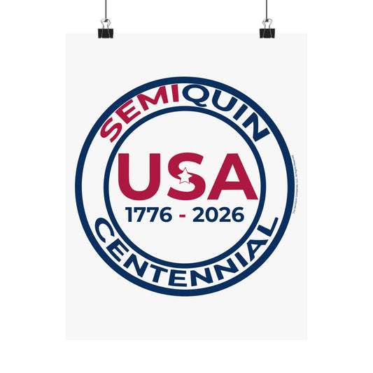 USA SemiQuin Matte Vertical Poster – Patriotic Wall Art, Independence Day & Centennial Celebration Décor