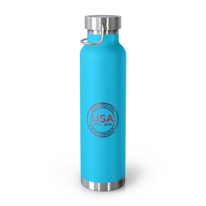 22oz SemiQuin USA Copper Insulated Water Bottle – Eco-Friendly Patriotic Gift