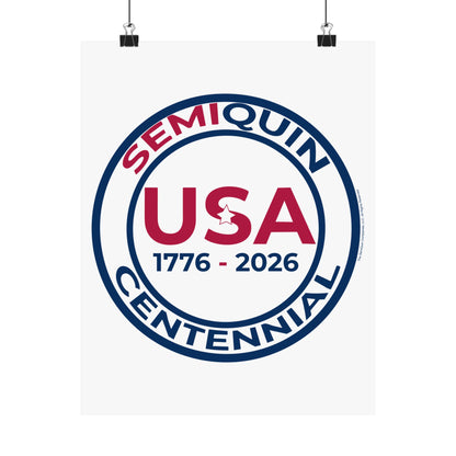 USA SemiQuin Matte Vertical Poster – Patriotic Wall Art, Independence Day & Centennial Celebration Décor