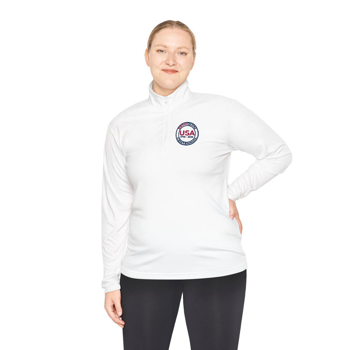 USA SemiQuin Flag Crest Quarter-Zip Pullover