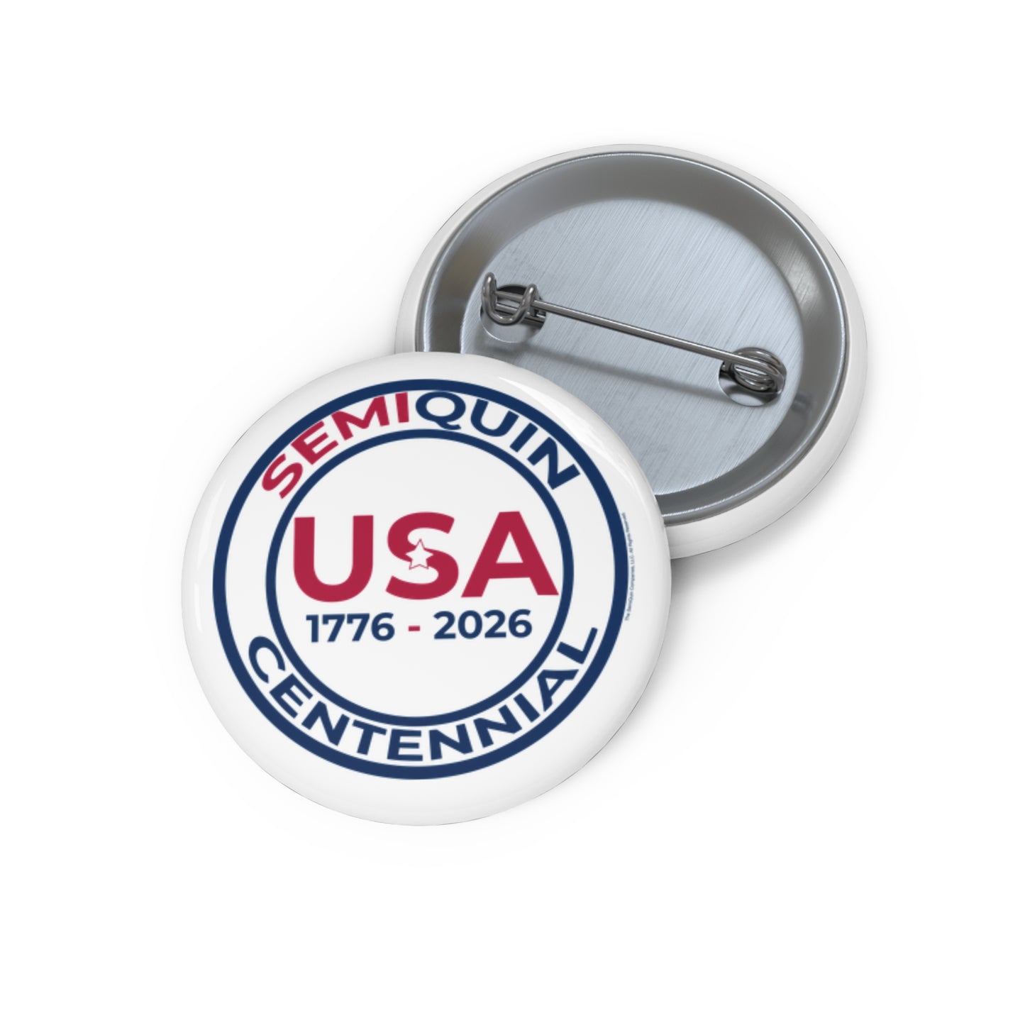 SemiQuin Centennial Pin Buttons | USA 1776–2026, Commemorative Buttons, Vintage-Style Pins, Party Favors, Gift Ideas