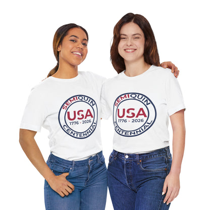 USA SemiQuin Unisex Jersey Tee - The Bella Canvas 3001 Soft, Breathable Short Sleeve T-Shirt