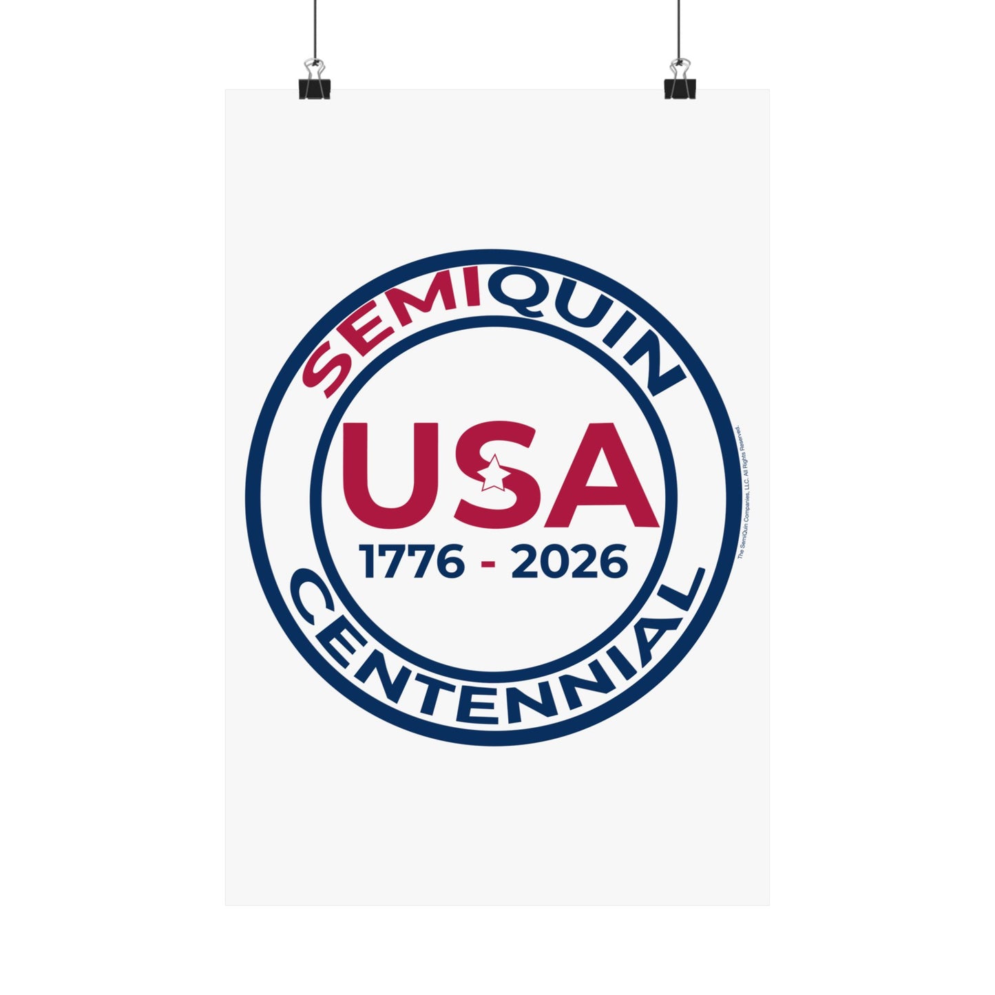 USA SemiQuin Matte Vertical Poster – Patriotic Wall Art, Independence Day & Centennial Celebration Décor