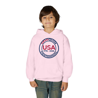 SemiQuin Youth Hooded Sweatshirt, centennial Celebration, Cozy Gift Hoodie for Teens, Holiday & Everyday Wear
