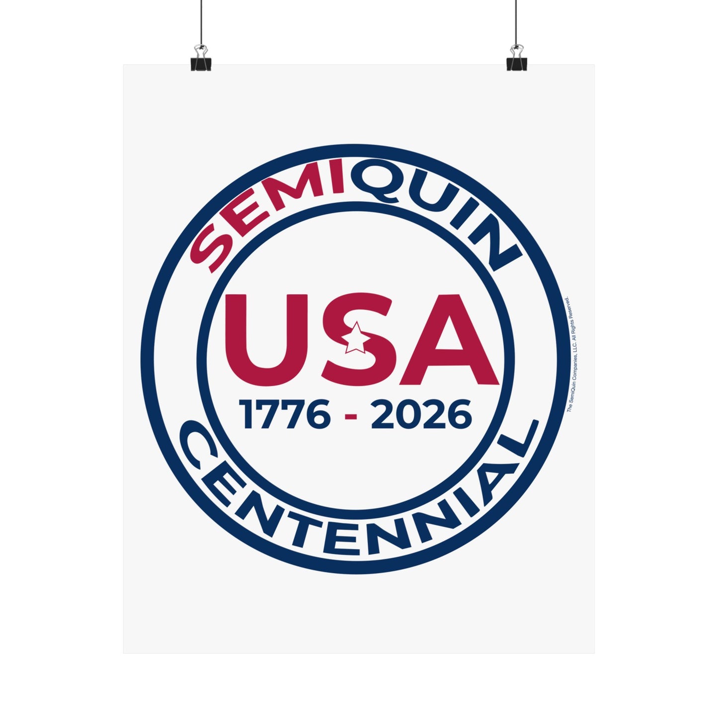 USA SemiQuin Matte Vertical Poster – Patriotic Wall Art, Independence Day & Centennial Celebration Décor