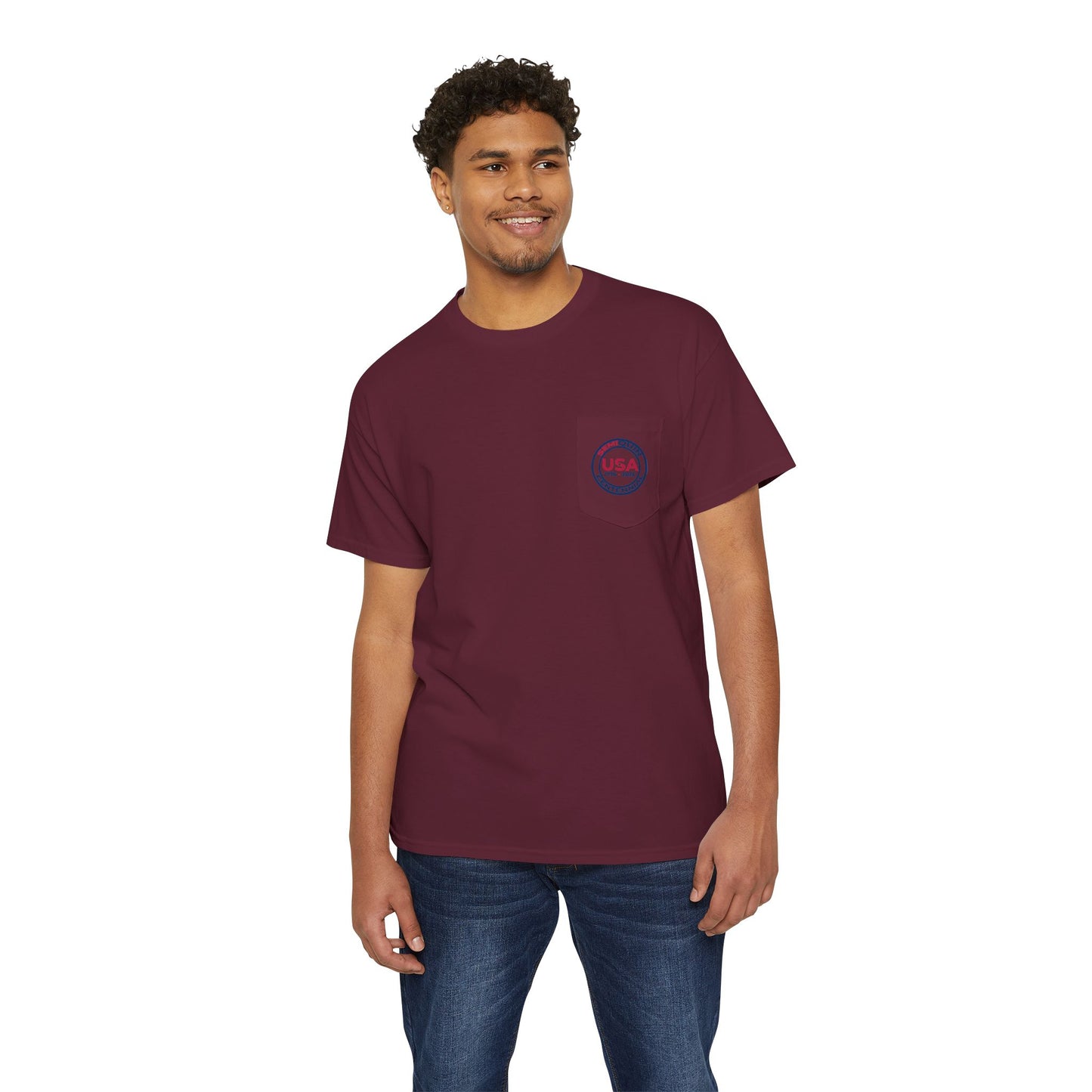 SemiQuin USA Graphic Pocket Tee | Casual Unisex T-Shirt | Summer Fashion | Everyday Wear | Great for Holidays