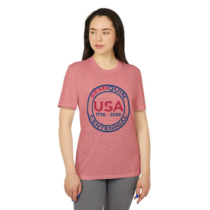 USA SemiQuin Centennial Sport T-Shirt | Unisex Patriotic Athletic Tee | 250-Year Celebration Apparel