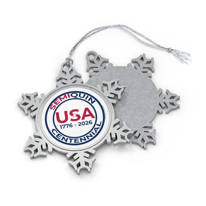 SemiQuin Pewter Snowflake Ornament - USA 1776-2026 Keepsake