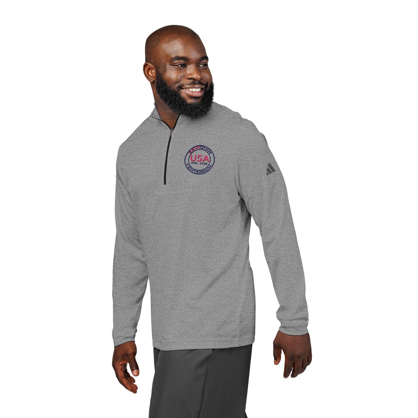 USA SemiQuin  Embroidered Quarter-Zip Pullover