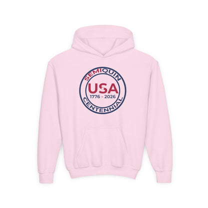 SemiQuin Youth Hooded Sweatshirt, centennial Celebration, Cozy Gift Hoodie for Teens, Holiday & Everyday Wear