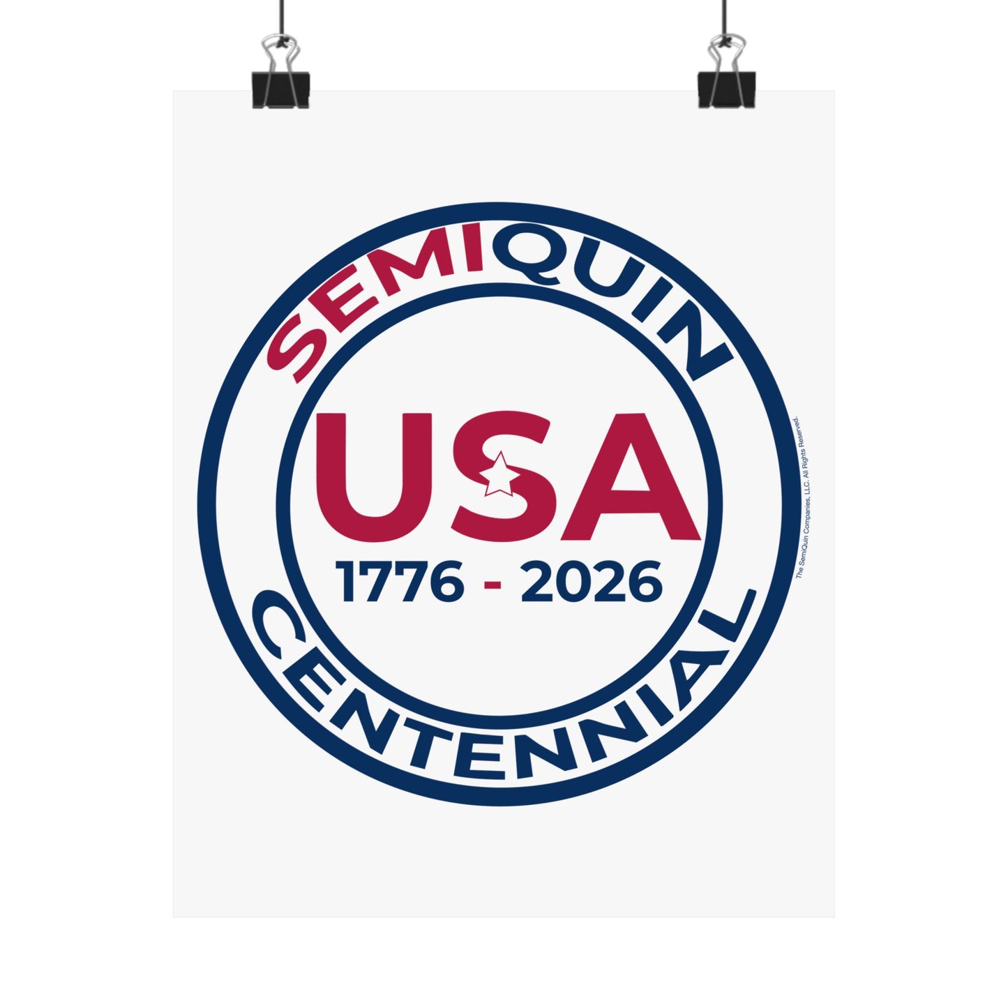 USA SemiQuin Matte Vertical Poster – Patriotic Wall Art, Independence Day & Centennial Celebration Décor
