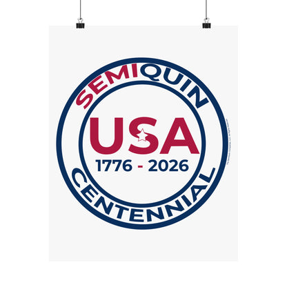 USA SemiQuin Matte Vertical Poster – Patriotic Wall Art, Independence Day & Centennial Celebration Décor