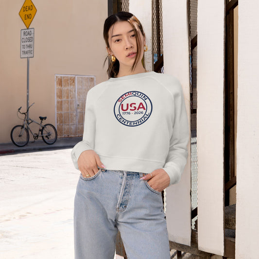 USA SemiQuin Vintage Seal Cropped Pullover