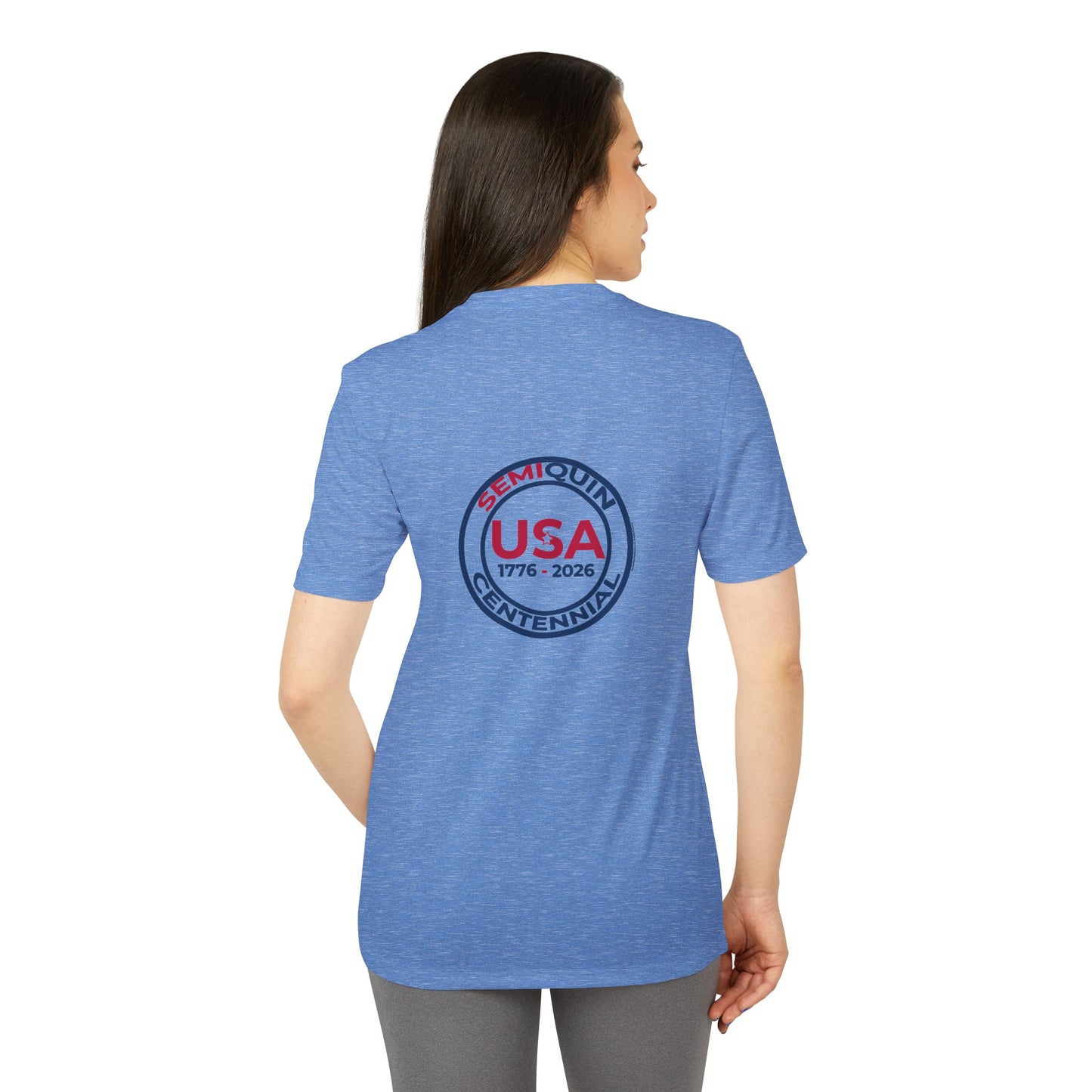 USA SemiQuin Centennial Sport T-Shirt | Unisex Patriotic Athletic Tee | 250-Year Celebration Apparel