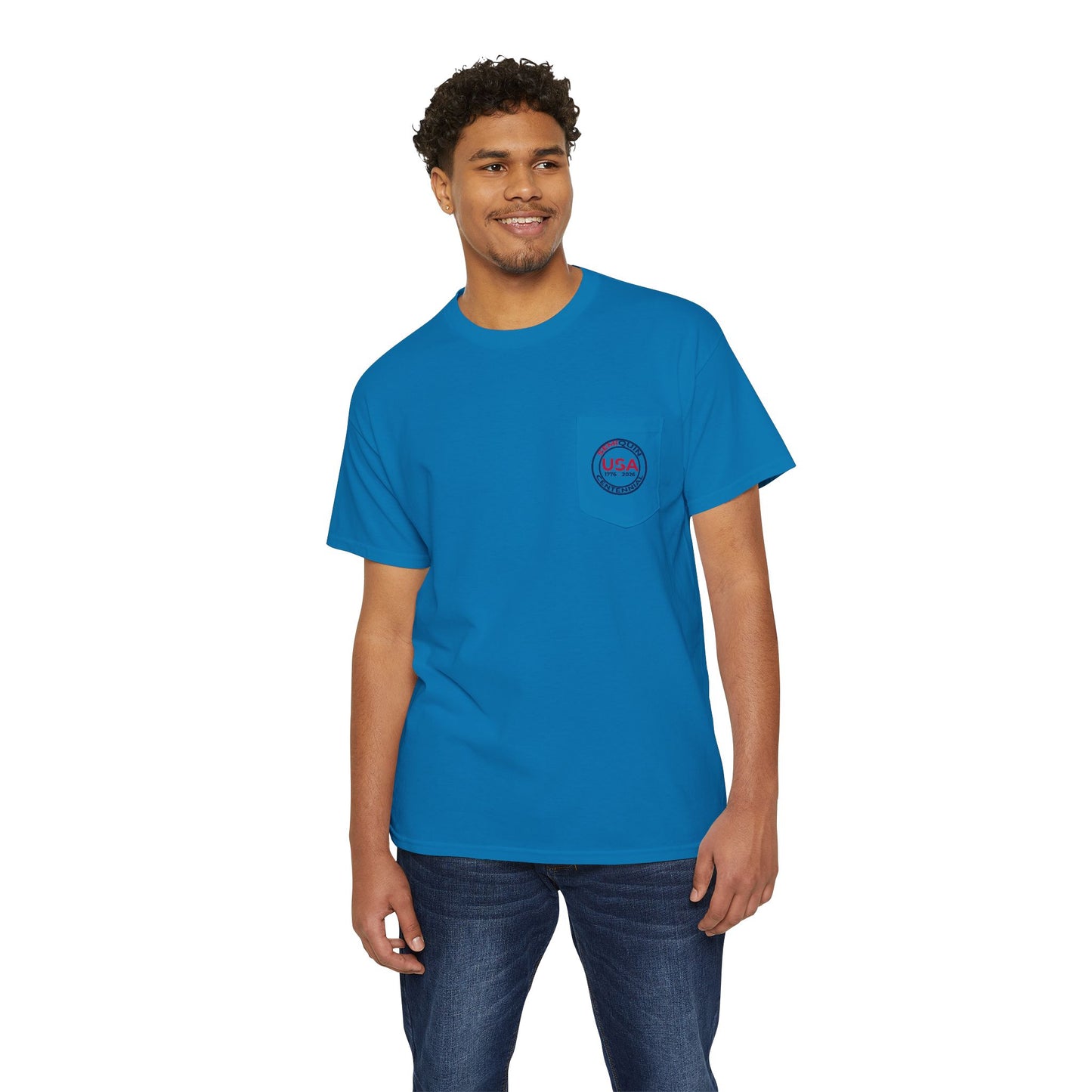 SemiQuin USA Graphic Pocket Tee | Casual Unisex T-Shirt | Summer Fashion | Everyday Wear | Great for Holidays