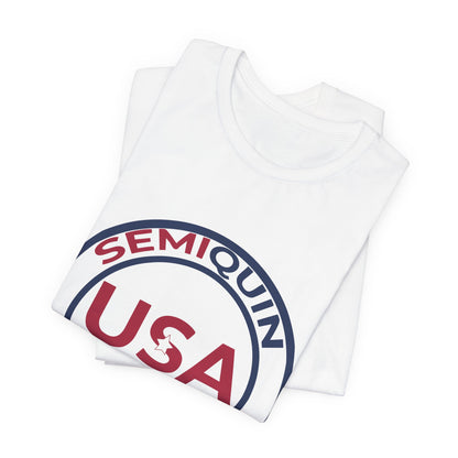 USA SemiQuin Unisex Jersey Tee - The Bella Canvas 3001 Soft, Breathable Short Sleeve T-Shirt