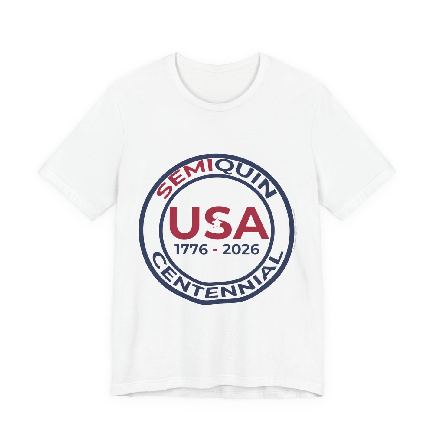 USA SemiQuin Unisex Jersey Tee - The Bella Canvas 3001 Soft, Breathable Short Sleeve T-Shirt