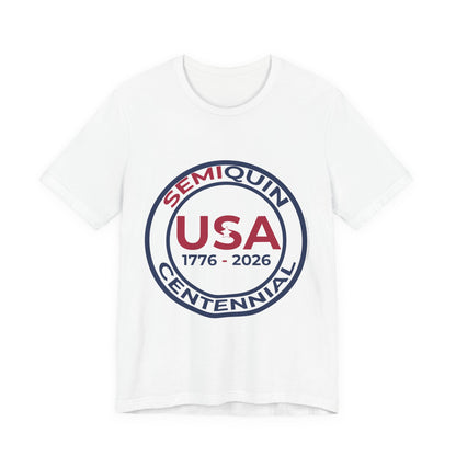 USA SemiQuin Unisex Jersey Tee - The Bella Canvas 3001 Soft, Breathable Short Sleeve T-Shirt