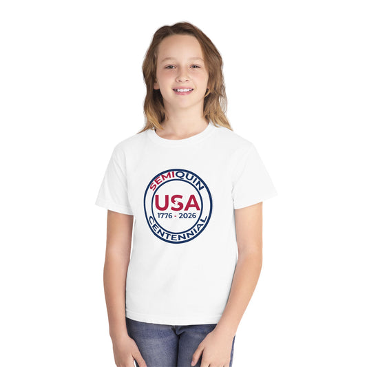 SemiQuin USA Youth Tee, USA T-Shirt, Fourth of July Shirt, Patriotic Youth Apparel, Family Reunion Tee, Independence Day Outfit