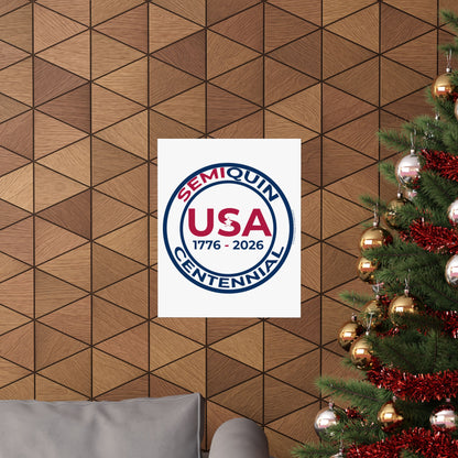 USA SemiQuin Matte Vertical Poster – Patriotic Wall Art, Independence Day & Centennial Celebration Décor