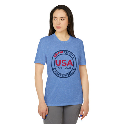 USA SemiQuin Centennial Sport T-Shirt | Unisex Patriotic Athletic Tee | 250-Year Celebration Apparel
