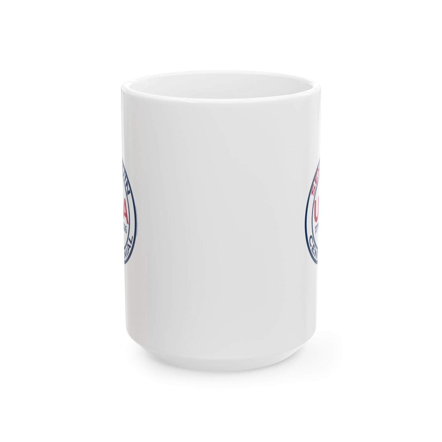 Semiquin Centennial Ceramic Mug | Patriotic Coffee Cup & Tea Mug | 250-Year Celebration Drinkware Gift