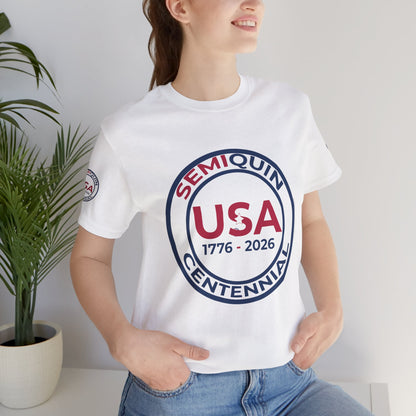 SemiQuin 250-Year Commemorative Unisex Jersey Short Sleeve T-Shirt | Patriotic USA Tee | 4th of July & School Spirit Wear | Everyday Classic