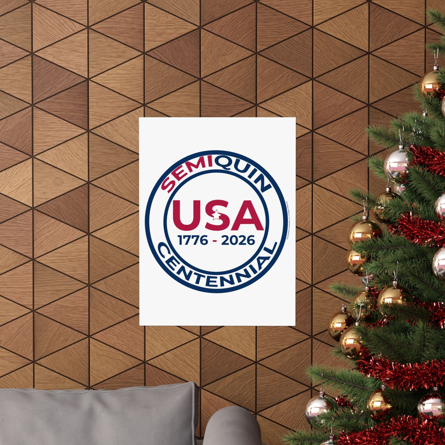 USA SemiQuin Matte Vertical Poster – Patriotic Wall Art, Independence Day & Centennial Celebration Décor