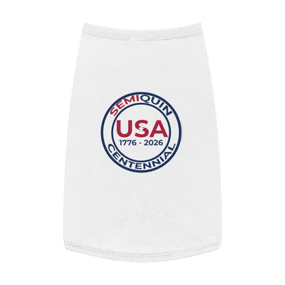 SemiQuin USA Pet Tank Top, Dog Shirt, Patriotic Pet Apparel, Fourth of July Outfit, Summer Dog Clothing