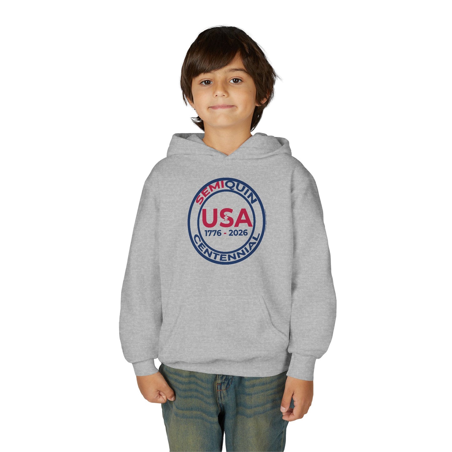 SemiQuin Youth Hooded Sweatshirt, centennial Celebration, Cozy Gift Hoodie for Teens, Holiday & Everyday Wear