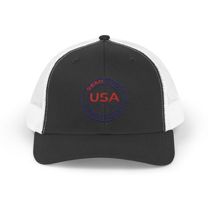 SemiQuin Snapback Trucker Cap – Vintage Style, Casual Unisex Hat, Patriotic Outdoor Gear, Summer Accessories, Trendy Headwear