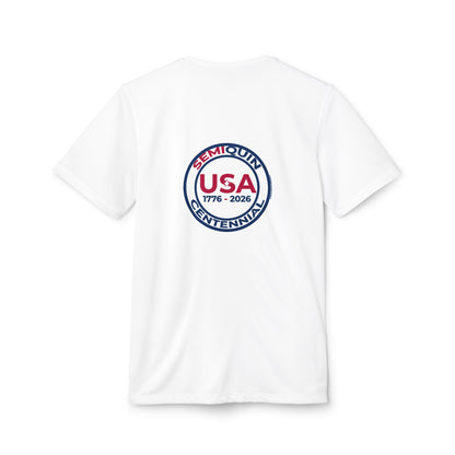 USA SemiQuin Centennial Sport T-Shirt | Unisex Patriotic Athletic Tee | 250-Year Celebration Apparel