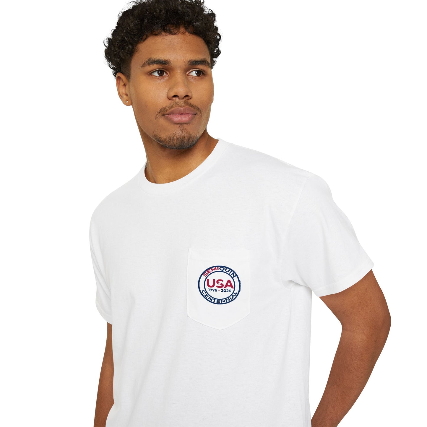 SemiQuin USA Graphic Pocket Tee | Casual Unisex T-Shirt | Summer Fashion | Everyday Wear | Great for Holidays