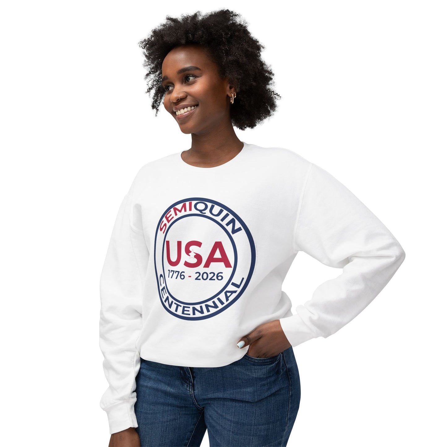 USA SemiQuin Crewneck Sweatshirt — 1776–2026 Patriotic Pullover