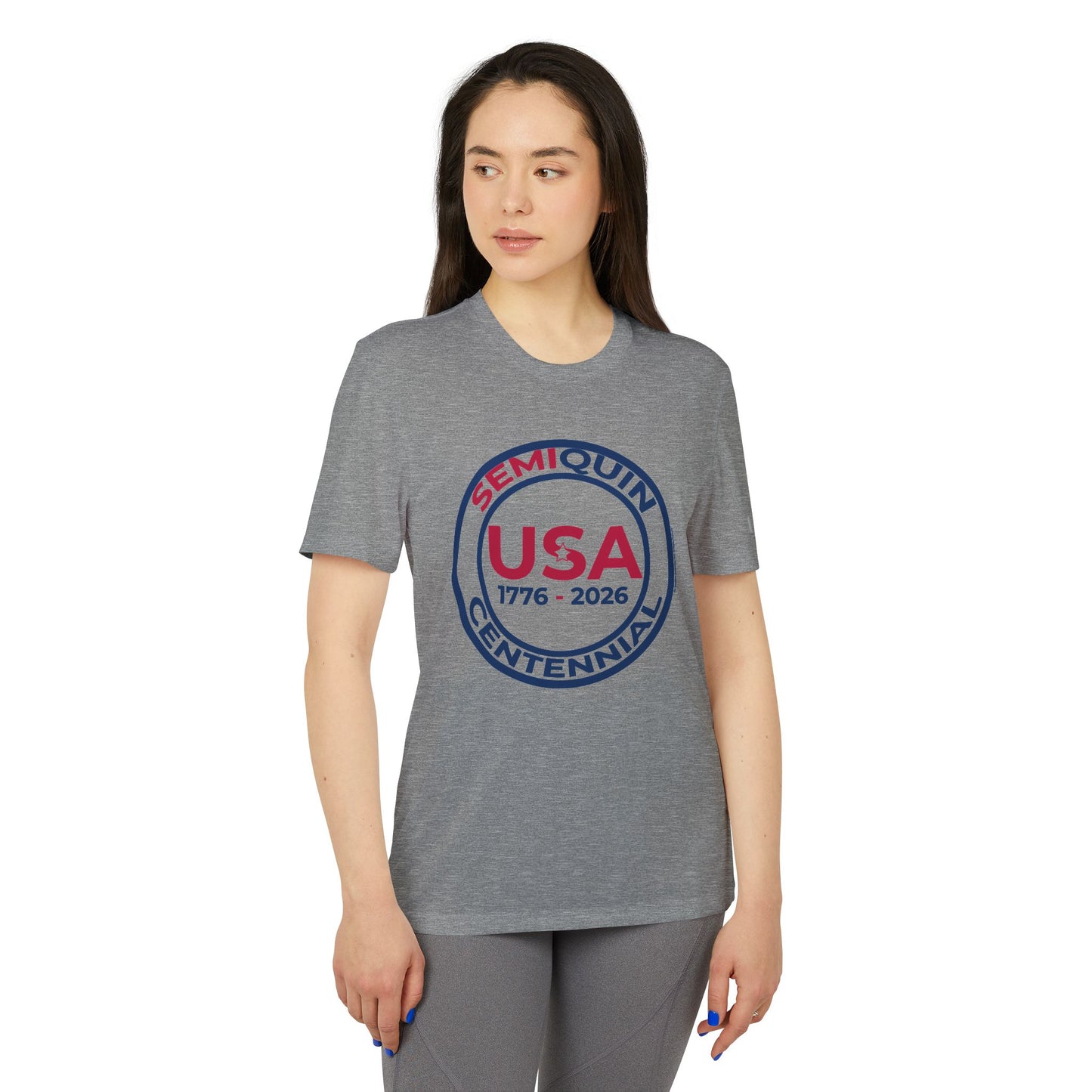 USA SemiQuin Centennial Sport T-Shirt | Unisex Patriotic Athletic Tee | 250-Year Celebration Apparel