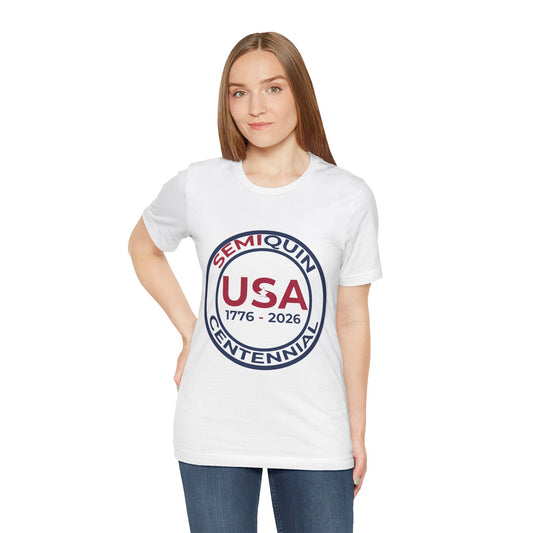 USA SemiQuin Unisex Jersey Tee - The Bella Canvas 3001 Soft, Breathable Short Sleeve T-Shirt