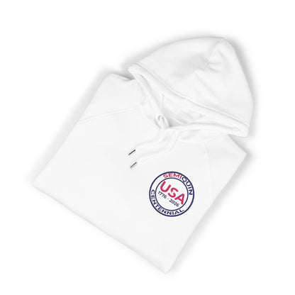 USA SemiQuin  Embroidered Raglan Hoodie — Patriotic Chest Patch