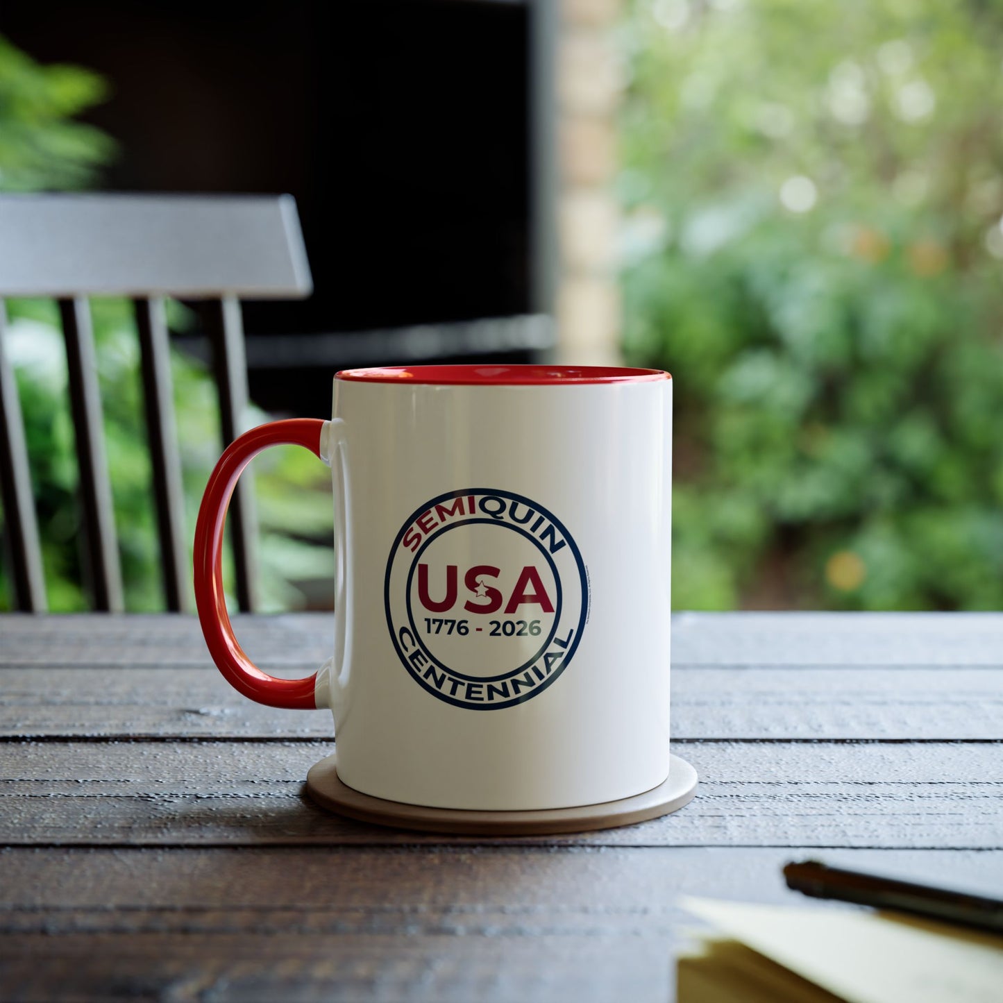Semiquin 250 Years Two-Tone Coffee Mug, 11oz – Perfect for Celebrations, Patriotic Gift, Americana Collectible, Everyday Use