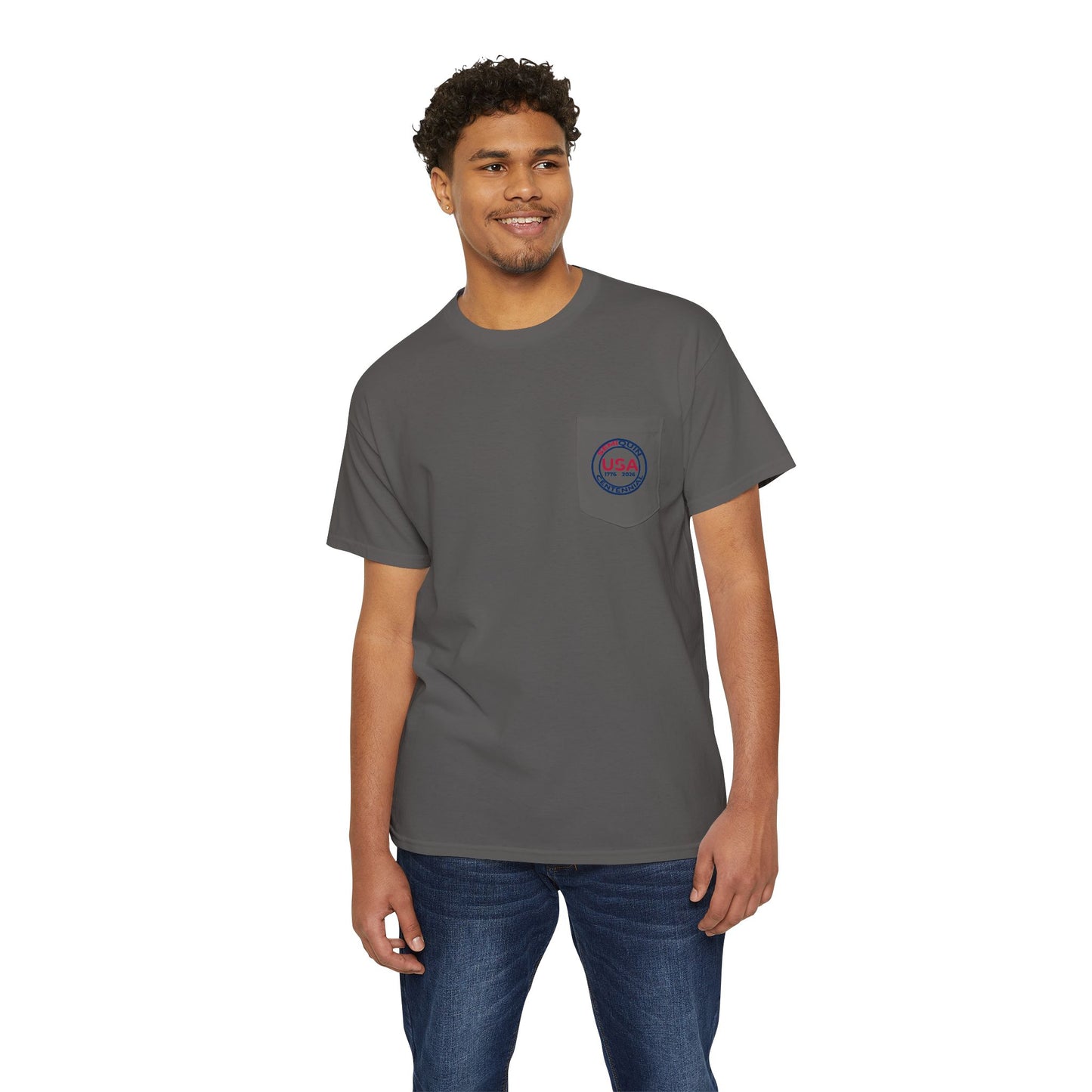 SemiQuin USA Graphic Pocket Tee | Casual Unisex T-Shirt | Summer Fashion | Everyday Wear | Great for Holidays