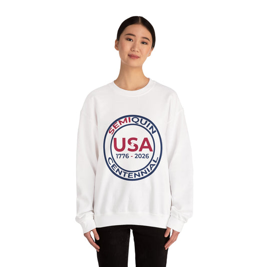 USA SemiQuin  Crewneck Sweatshirt — 1776–2026 Patriotic Seal Design