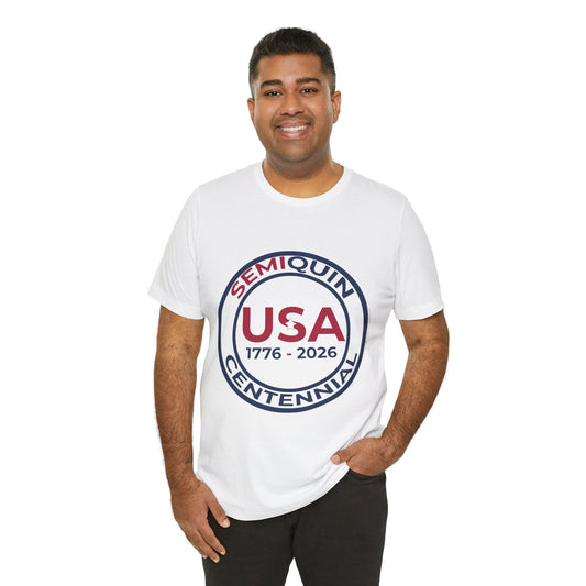 USA SemiQuin Unisex Jersey Tee - The Bella Canvas 3001 Soft, Breathable Short Sleeve T-Shirt