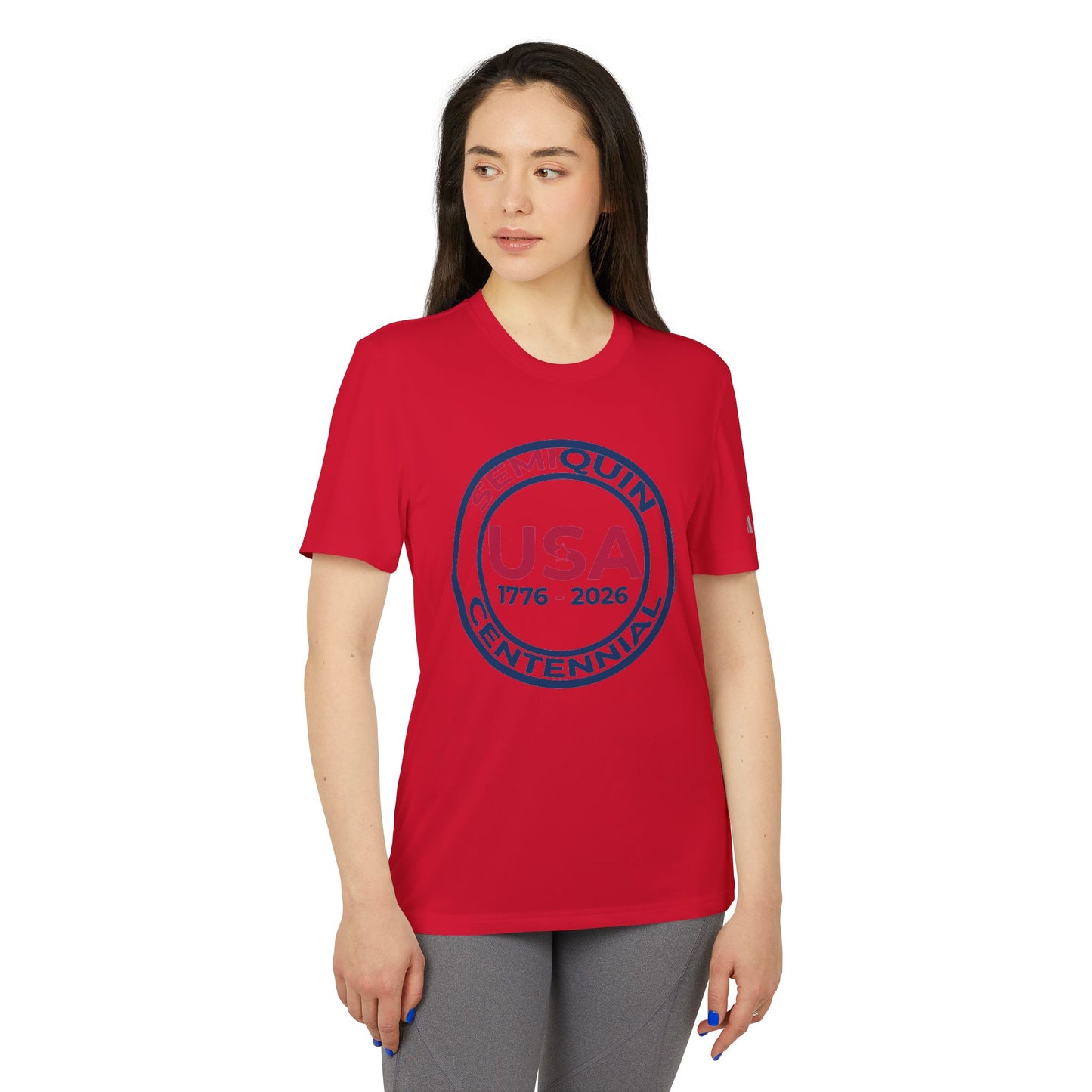 USA SemiQuin Centennial Sport T-Shirt | Unisex Patriotic Athletic Tee | 250-Year Celebration Apparel