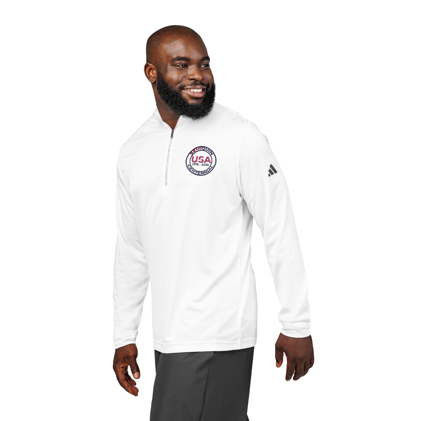 USA SemiQuin  Embroidered Quarter-Zip Pullover