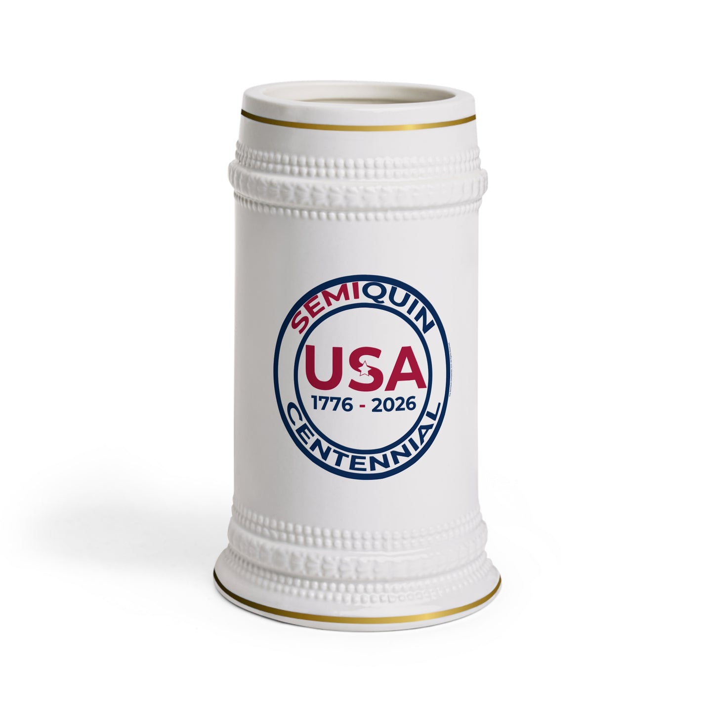 SemiQuin Centennial Beer Stein – Back to School Gear | School Year Party Mug | Americana Pride, Celebrations & Custom Drinkware”