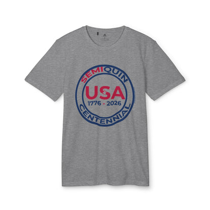 USA SemiQuin Centennial Sport T-Shirt | Unisex Patriotic Athletic Tee | 250-Year Celebration Apparel