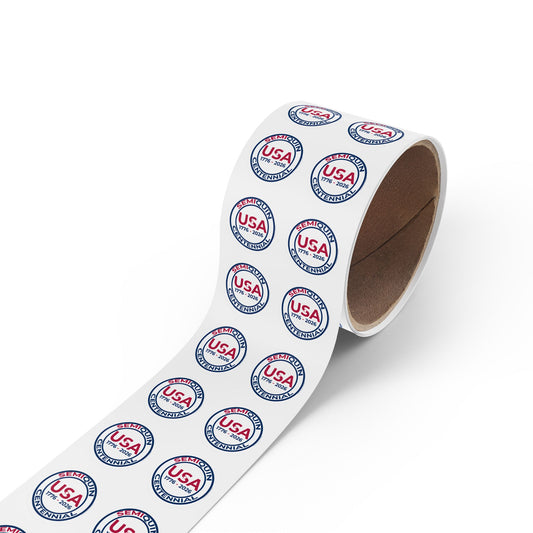 Patriotic Round Sticker Rolls for Celebrations - USA SemiQuin