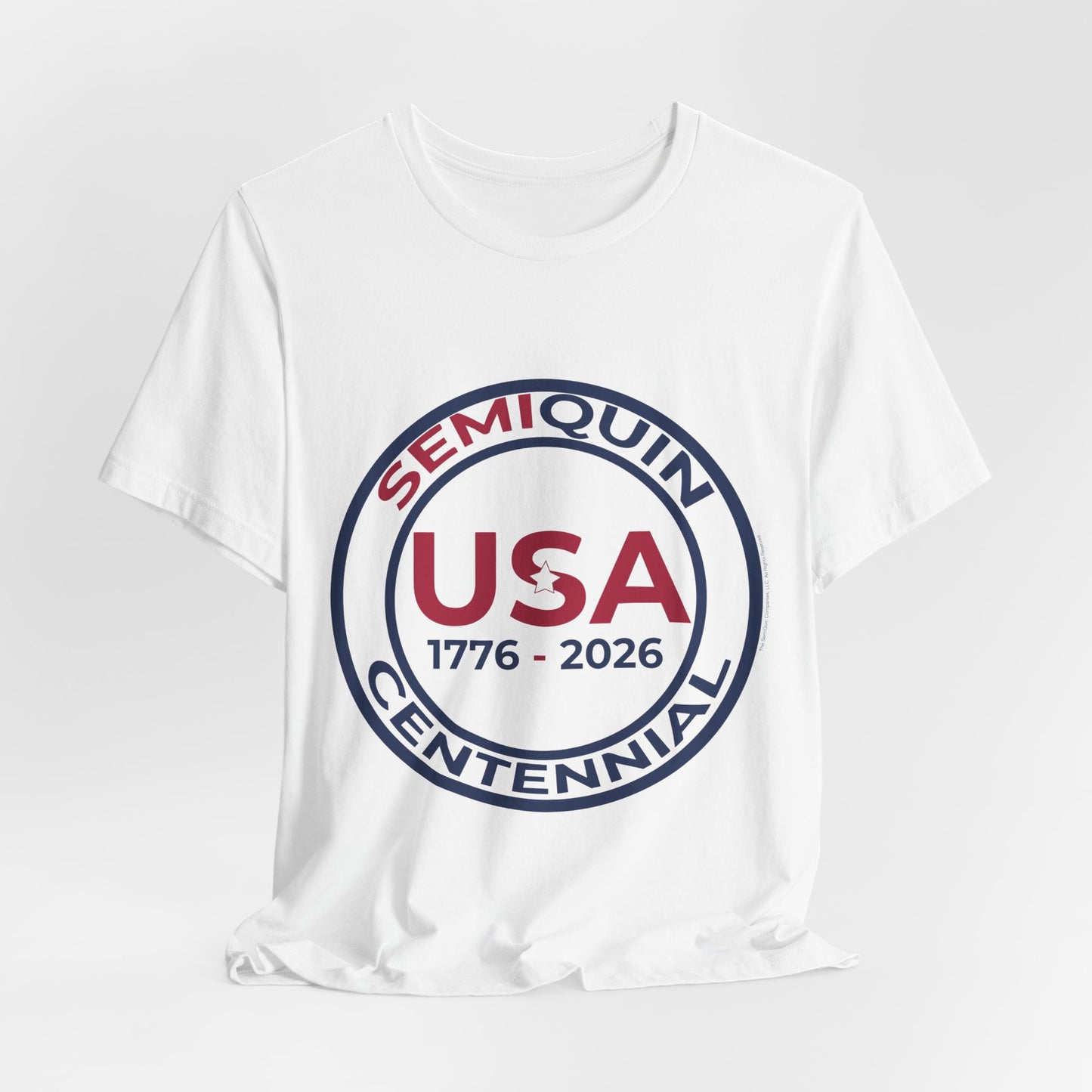 USA SemiQuin Unisex Jersey Tee - The Bella Canvas 3001 Soft, Breathable Short Sleeve T-Shirt